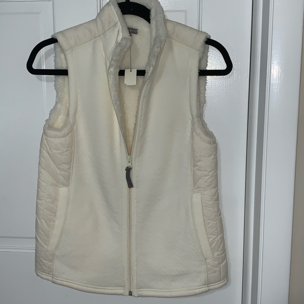 Talbots Cream Fleece Lined Vest, NWT